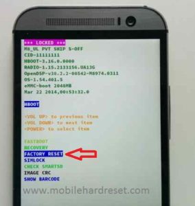 How to Factory Reset htc One M8