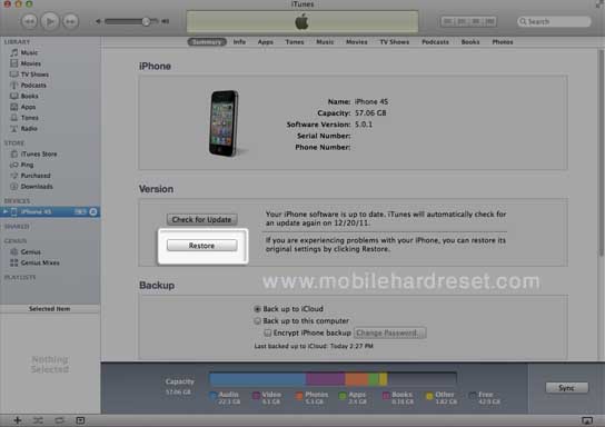 How to hard reset iPhone 4 4s